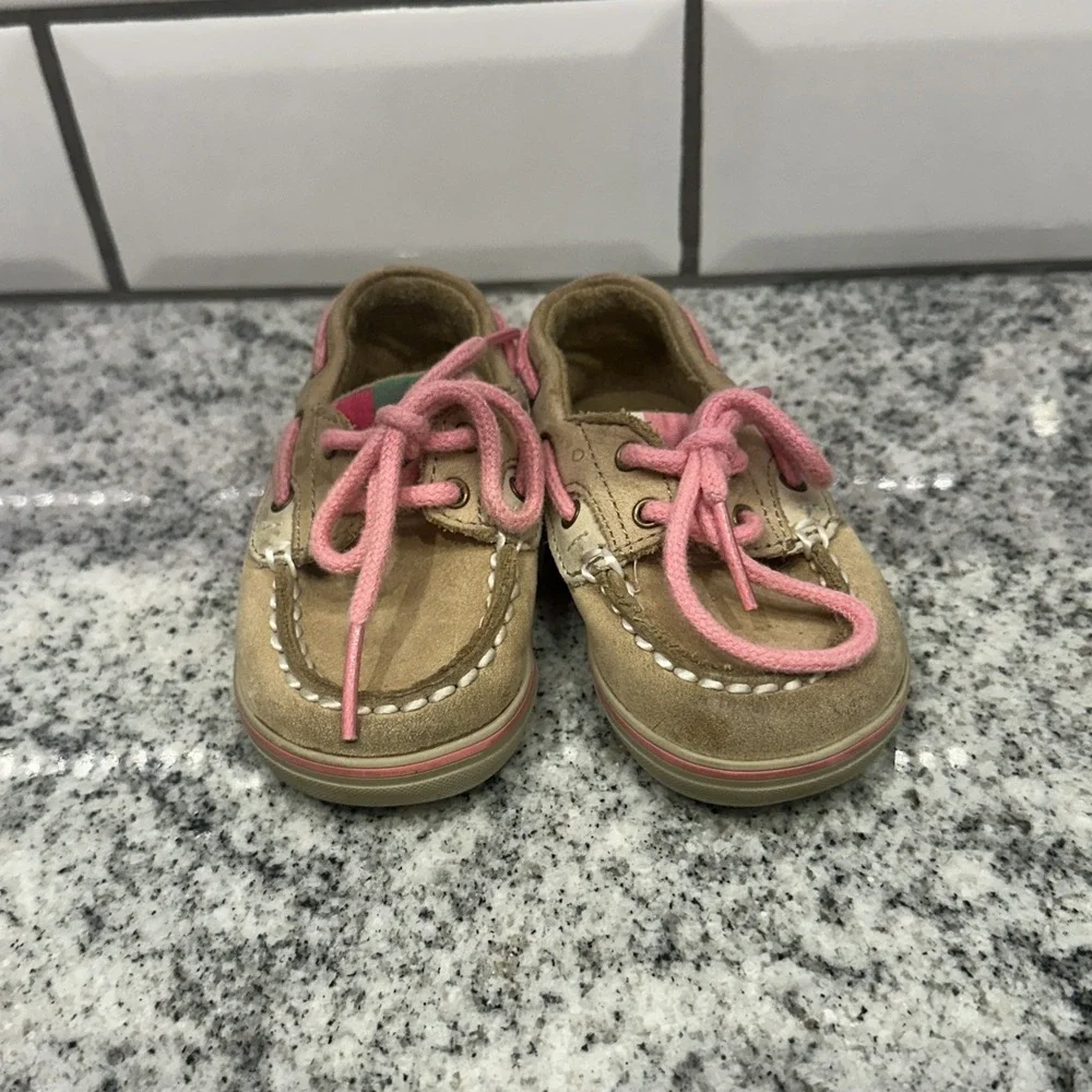 SPERRY INFANT Bluefish CRIB SHOES Leather‎ Pink Boat Shoes Slip On